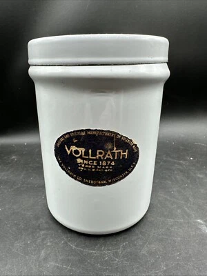 Vollrath White Enameled Grease Pot *RARE* Excellent Condition 7.25x5” - Image 1 of 4
