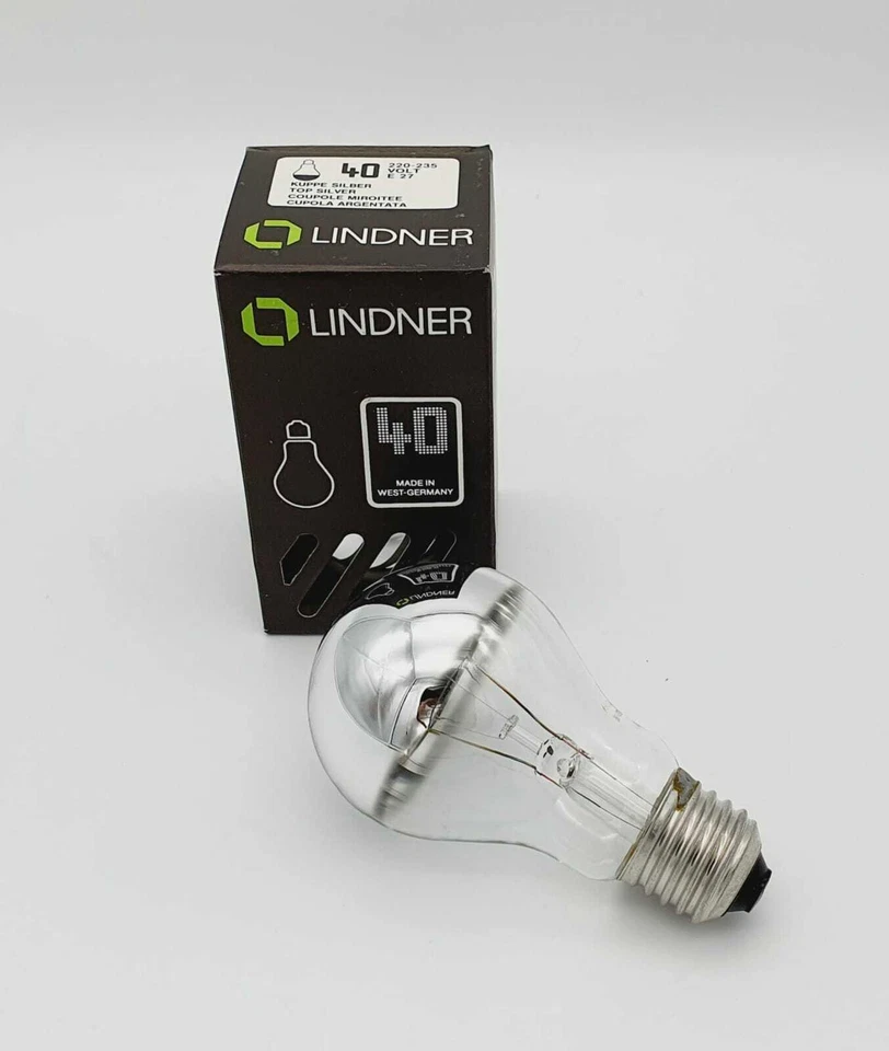 LINDNER AGL 40W Siegelkopflampe, Kuppe Silber, TOP Silver, Crown Silver E27 - Bild 1 von 1