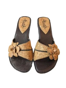 Soft Style - A Hush Puppy Company Brown Tan Slip On Sandal Women's Size 7M - Picture 1 of 7