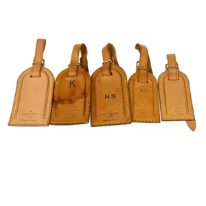 Louis Vuitton Name Tag 5 Set Brown Leather Bag Accessories 165579 - Picture 1 of 4