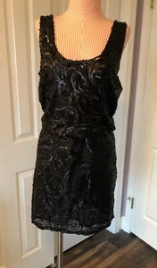 MNG All Over Sequin Party Dress Black Size 2 - Picture 1 of 7