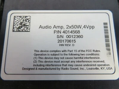 EB715 2017 17 POLARIS RZR 1000 XP AUDIO MODULE AMP - Изображение 1 из 4