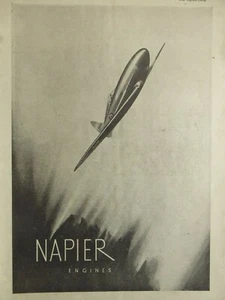9/1941 PUB NAPIER & SON ENGINE MOTEUR AVIATION ORIGINAL AD - Imagen 1 de 2