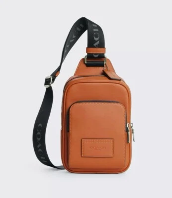 Nuevo con etiquetas Coach Racer Sling Pack CX071 naranja oscuro para hombre Foto 1 de 4