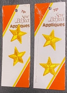 Aplique para coser bordado estrellas amarillas - 2 paquetes - Vintage NOS coser perfecto - Imagen 1 de 4