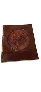 TEXAS LONGHORNS EMBOSSED Notebook PEN-TAB Western Brown Leather Ingraved Saddle - Picture 1 of 9