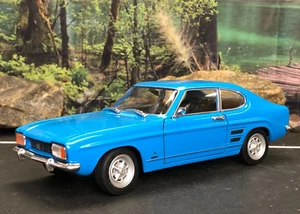 1:24 Diecast Car WELLY BLUE 1969 FORD CAPRI 1600 GT XLR #24069 AS-IS, NO BOX - Picture 1 of 24