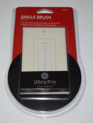GE Ultra Pro 1 Brush White Wall Plate 87707 全新带盒 密封 — 第 1/4 张图片