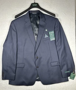 New Ralph Lauren Ultraflex Lattimore Suit Jacket 48R Navy Pinstripe Wool - Picture 1 of 12