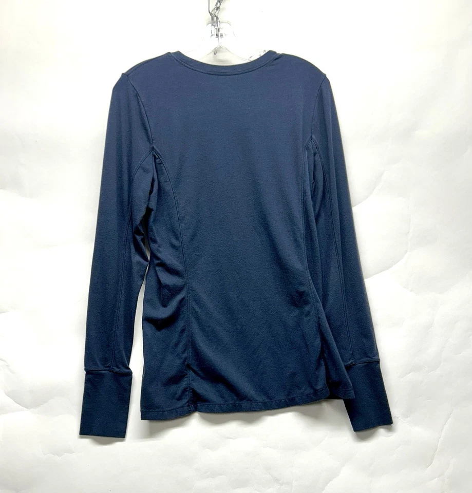 Camisa de manga larga Athleta para mujer azul marino mediana mezcla acrílica (C9) Foto 1 de 4