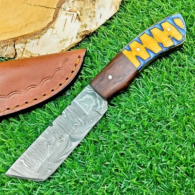 Cuchillo de caza de acero Damasco hecho a mano premium - Cuchillo pelador para exteriores Z-5494 Foto 1 de 4