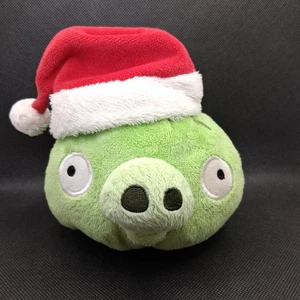 Peluche suave Angry Birds Green Pig Santa - Imagen 1 de 7