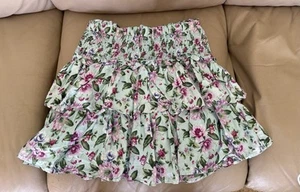 Janie and Jack Hailey Girls Smock Tier Ruffle Floral Skirt Blue/purple Size 16 - Picture 1 of 2