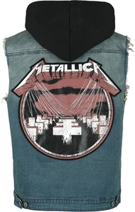 Metallica Vintage Wash Master of Puppets Denim Battle Vest Jacket Metal Band - Picture 1 of 7