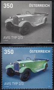 2025 Austria Old Cars Avis Typ 2/3 MNH stamp + blackprint - Picture 1 of 1