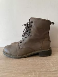 JOSEF SEIBEL DAMEN BRAUN LEDER SCHNÜR/REISSVERSCHLUSS STIEFELETTEN SCHUH UK 4 EUR 37 K4 - Bild 1 von 8