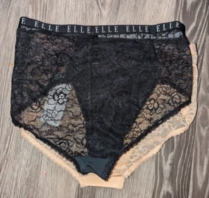 ELLE Logo Slip Semi Sheer Slips Elle High Waist Neu Etikett Größe Medium - Bild 1 von 8