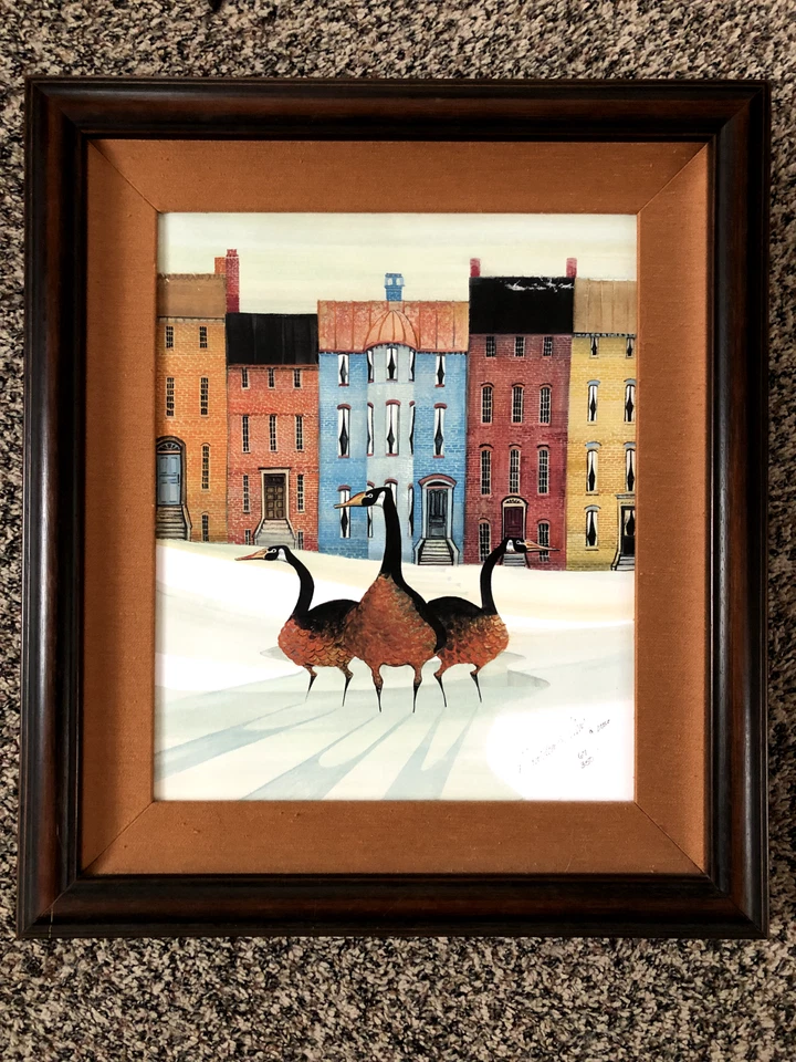 P Buckley Moss "just Visiting" giclee print on canvas, 67/350, framed w/matte - Изображение 1 из 4