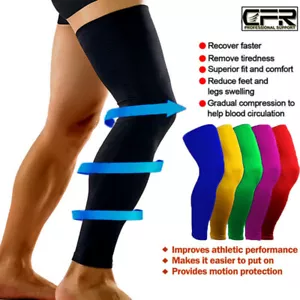 Leg Brace Thigh High Compression Sleeve Socks Support Pain Relief Men Women OBS - Picture 1 of 15