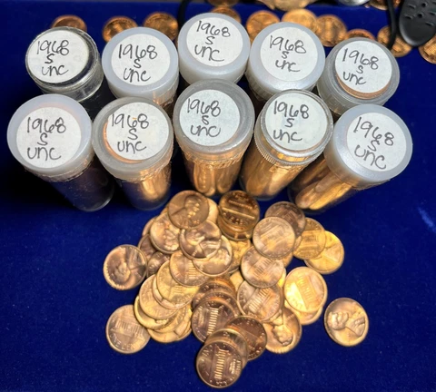 1968-S Lincoln Memorial Cents Roll Choice to Gem * Very nice rolls Cover