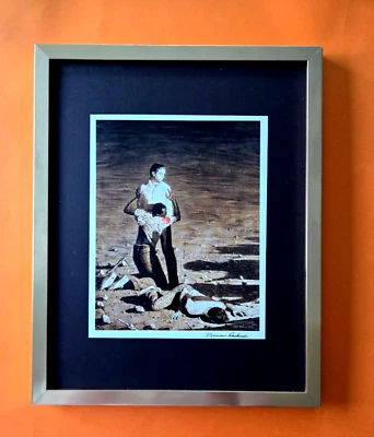 Impresión vintage firmada por Norman Rockwell de los años 70, montada y enmarcada, arte americano. Foto 1 de 3