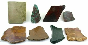 8 Agate Jasper Agate Chrysocolla Jade Slab Cabochon Cab Gemstone Gem Rough 8PSL6 - Picture 1 of 2