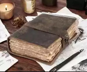 Vintage Leather Journal Blank Spell Book of Shadows, Grimoire Travel Notebook - Picture 1 of 8