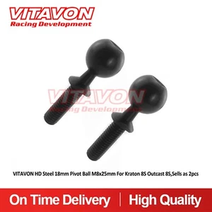 Vitavon HD Steel 18mm Pivot Ball M8x25mm For Kraton 8S Outcast 8s,Sells as 2pcs - Picture 1 of 3