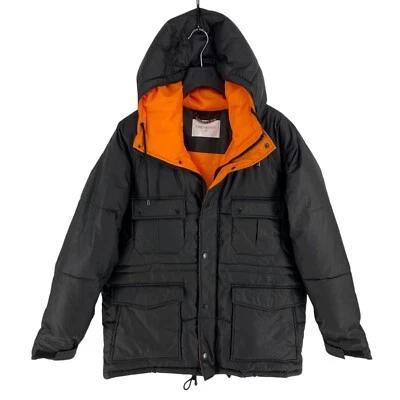 RRP 450 Chevignon Herren Schwarz Gepolstert Kapuzenparka Jacke Mantel Größe XL - Bild 1 von 4