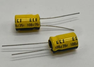 ECI pack of 2, NOS radial electrolytic capacitor 100uf/35V - Picture 1 of 2