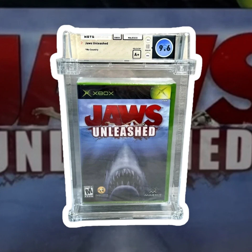 9.6 A+ Jaws Unleashed Microsoft OG Xbox WATA GRADED NEW SEALED NOT VGA CGC - Image 1 of 4