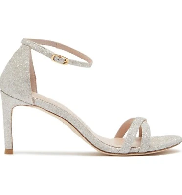 New Stuart Weitzman Lynette Metallic Strappy Leather Sandal, US 9 - Image 1 of 4
