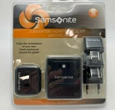 Samsonite конвертер адаптер штепсельная вилка набор с мешочком, оригинальная упаковка, для глобальных путешествий - Изображение 1 из 4