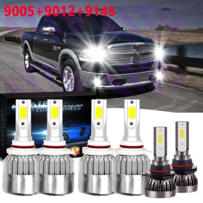 For Ram 1500 2013 2014 2015 w/Projector LED Bulbs Combo Headlights & Fog Lights - Image 1 of 4