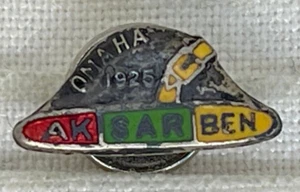 1925 Vintage Aksarben Ak-Sar-Ben Membership Lapel Pin Omaha Nebraska NE - Picture 1 of 3