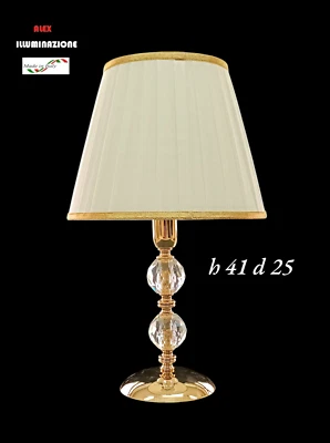 Lampada da comodino Elegante  cristallo venus 1 luce riporti oro - Immagine 1 di 4