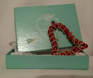 SHANNON & TOCHTERS festliche handgefertigte Perlen Weihnachten ROTE GLOCKE Ornament - Bild 1 von 3