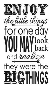 PLANTILLA inspiradora Enjoy the little things 12x20 para letreros madera tela lona - Imagen 1 de 1