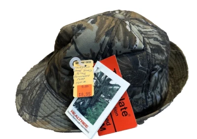 Vtg New Old Stock RealTree insulate Insulated Camo Bucket Jones Hat Med Fedora - Image 1 of 4
