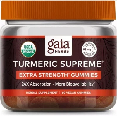 Gaia Herbs Turmeric Supreme, Extra Fuerza, 60 Gomitas Veganas Exp: 04/2026 Foto 1 de 2