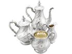 Antique Victorian Sterling Silver Four Piece Tea and Coffee Service London 1863