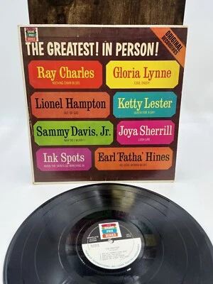 The Greatest! In Person! 1963 Vinyl Sammy Davis Jr, Ray Charles, Ink Spots VG - Image 1 of 3