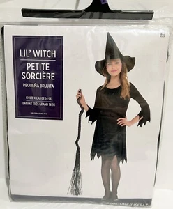 Lil' Witch Costume Halloween Black Gothic Fancy Dress Up Cosplay Child XL New - Picture 1 of 5