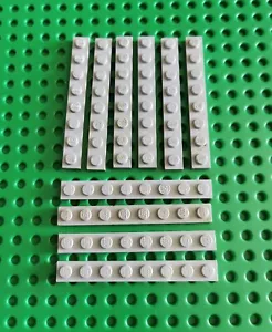 LEGO Platte Bauplatte Basisplatte 1x8 alt hellgrau 10 Stück basic plate 3460 R1 - Bild 1 von 1