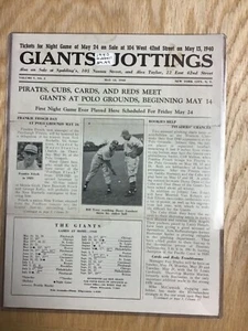 1940 New York Giants Jottings Volume V No. 2 May 13th - Picture 1 of 2
