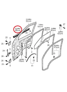 GENUINE BRAND NEW LH OUTER DOOR WEATHERSTRIP KIA PREGIO VAN 2004-2005 - Picture 1 of 2