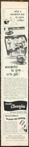 1952 Inland Glass Works DRUCKANZEIGE Inland Kaffeekaraffen Karafetten - Bild 1 von 1