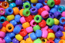 100 x Opaque Pony Beads Barrel Shaped Ideal For Dummy Clips - Choose Your Colour
