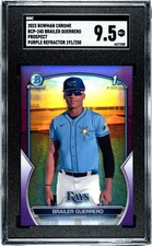 2023 Bowman Chrome Brailer Guerrero Purple Refractor 191/250 SGC 9.5