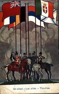 WW1 WWI Propaganda - Marina - Alleati Allies - Bandiere Flags - NV - SP447 - Picture 1 of 2